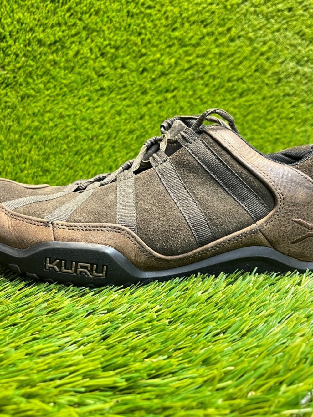 Kuru Chicane Mens Size 9E Brown Black Athletic Running Suede Shoes Sneakers - Picture 3 of 10